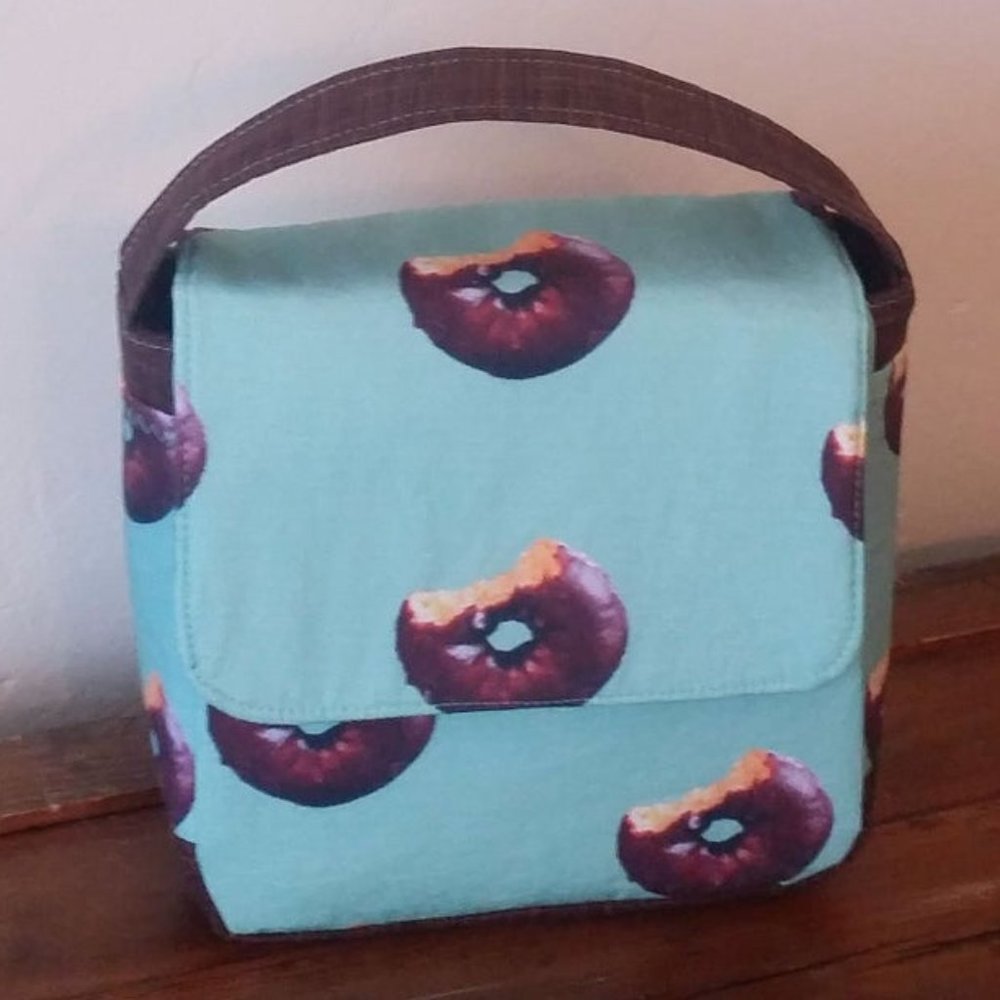 Donut Doughnut print lunch bag, insulated, NEW